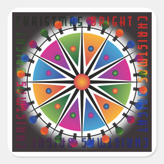 Ljusa julklappar fyrkantigt klistermärke (Framsida)