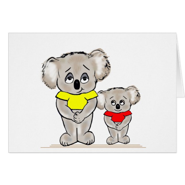Ljusa Koalas Hälsningskort (Framsidan Horizontal)