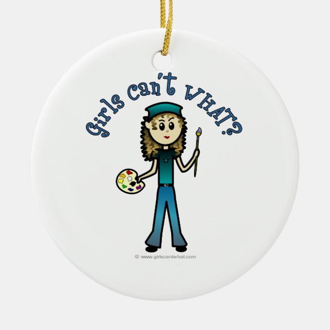 Ljusa konstnärer julgransprydnad keramik (Framsidan)