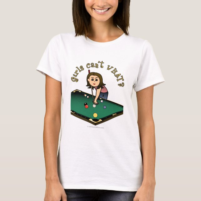 Ljusa kvinnliga Billiards-spelare T-shirt (Framsida)