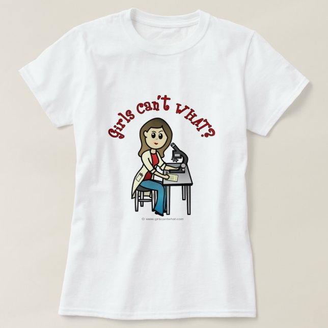Ljusa kvinnliga forskare t-shirt (Design framsida)