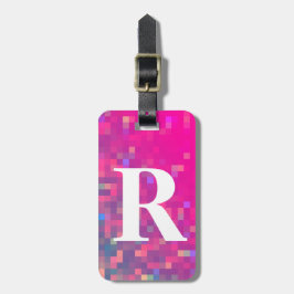 Ljusa lilor, blått kvadrerar ljus med initialt bagagebricka