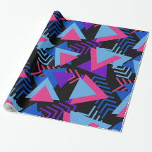 Ljusa lilor, blått, rosa 80-talbakgrundsmönster