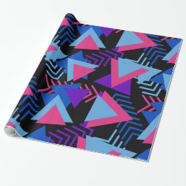Ljusa lilor, blått, rosa 80-talbakgrundsmönster presentpapper
