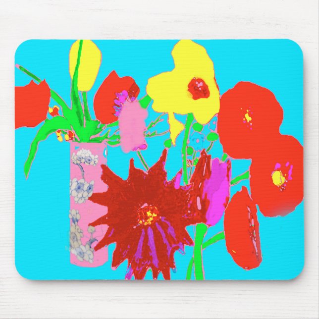 Ljusa och Cheery blommor Mousepad Musmatta (Framsidan)