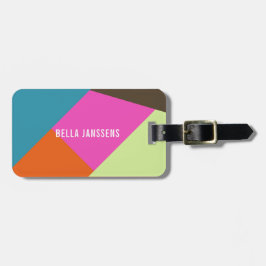 Ljusa och djärva färgkvarter bagagebricka