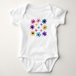 Ljusa och färgade blommor och fjärilar t shirt