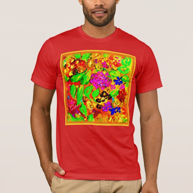 Ljusa och färgfulla blommor Art. Köp nu T Shirt (Framsida)