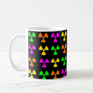 Ljusa och färgstarka trefoolsymboler kaffemugg