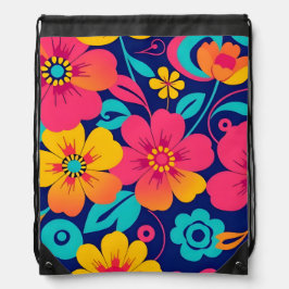 Ljusa och feta Retro Flowers-Dopamin Stil Gympapåse