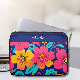 Ljusa och feta Retro Flowers-Dopamin Stil Laptop Fodral
