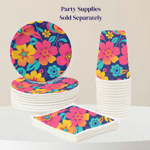 Ljusa och feta Retro Flowers-Dopamin Stil Pappersservett