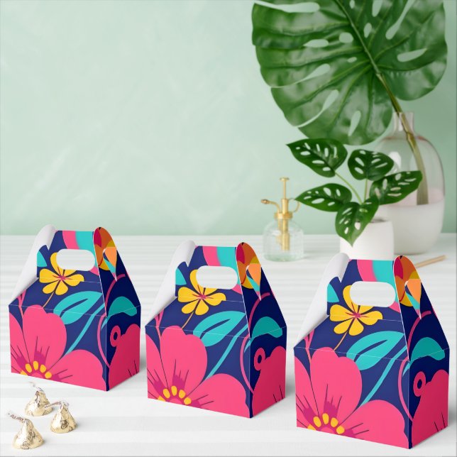 Ljusa och feta Retro Flowers-Dopamin Stil Presentaskar (Multipel)