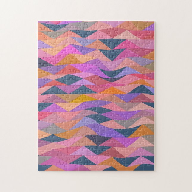 Ljusa och feta trianglar för Abstrakt i Vivid Färg Pussel (Vertikal)