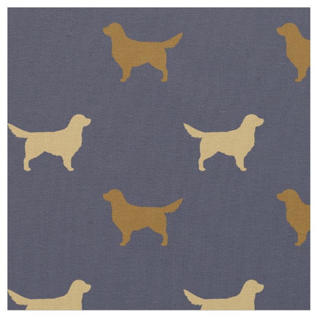 Ljusa och mörka guld- RetrieverhundSilhouettes Tyg (Närbild)
