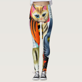 Ljusa och vackra katter leggings