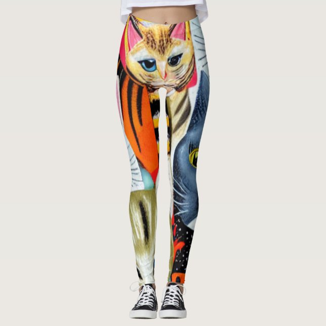 Ljusa och vackra katter leggings (Framsida)