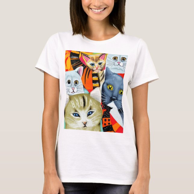 Ljusa och vackra katter t shirt (Framsida)