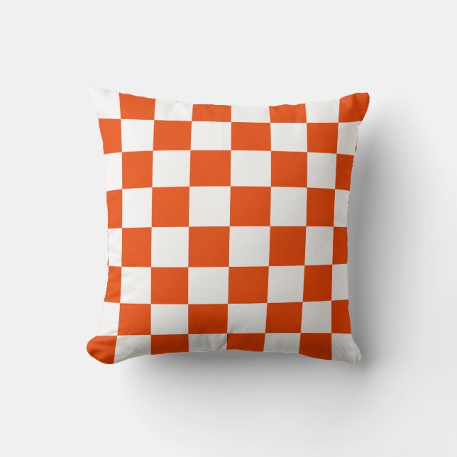 Ljusa Orange- och vitkontroller Kudde (Framsida)