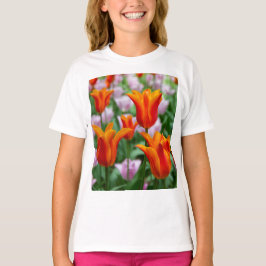 Ljusa orange-tulpaner i parken t shirt