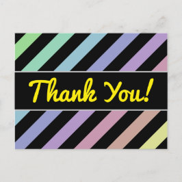 Ljusa pastellfärger & svartrandmönster vykort