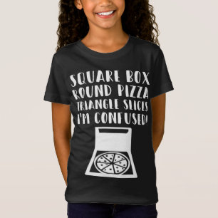 Ljusa Pizza Square Box Round Pizza-Triangle Slices T Shirt