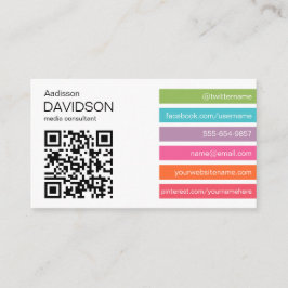 Ljusa pubar 2 QR KODIFIERAR den sociala Visitkort