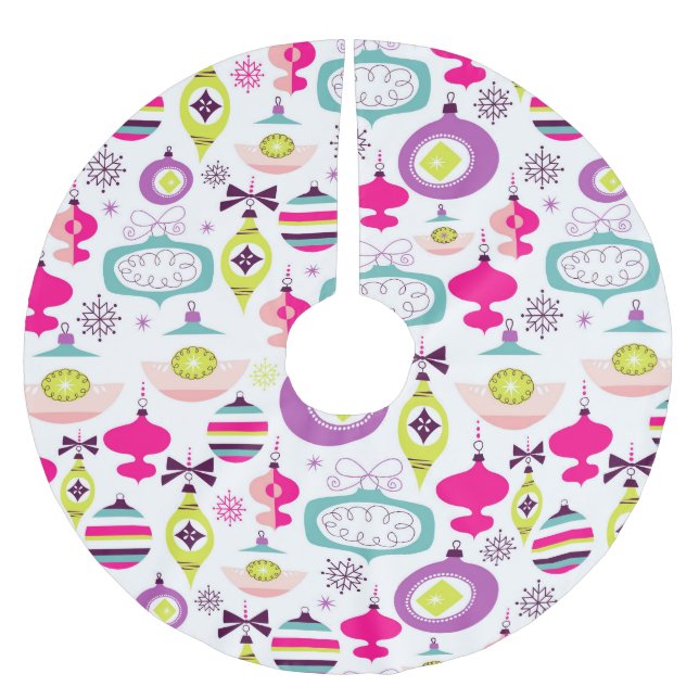 Ljusa Retro julprydnadar Julgransmatta Borstad Polyester (Framsidan)