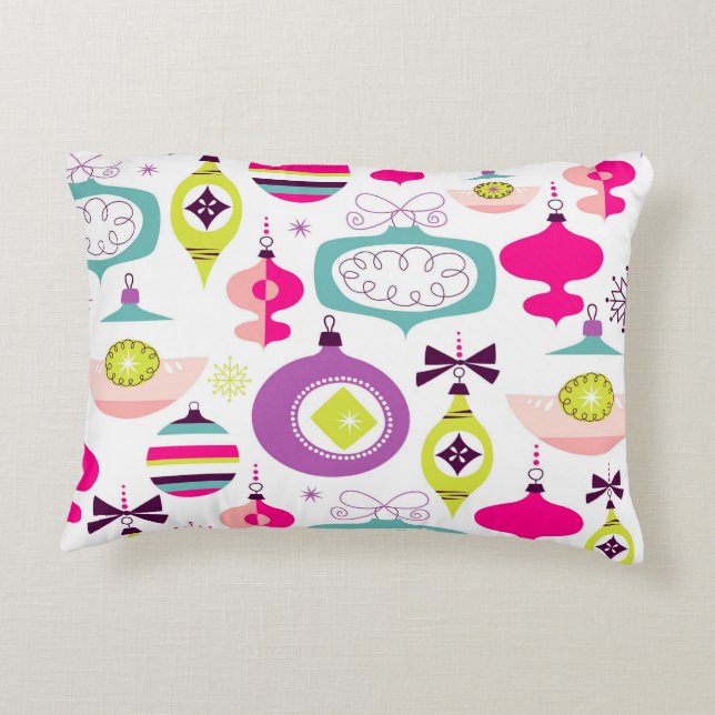 Ljusa Retro julprydnadar Prydnadskudde (Baksidan)