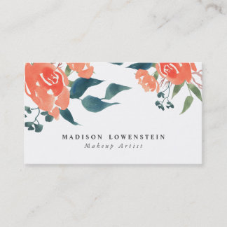 Ljusa röd rosblommor för vattenfärg visitkort