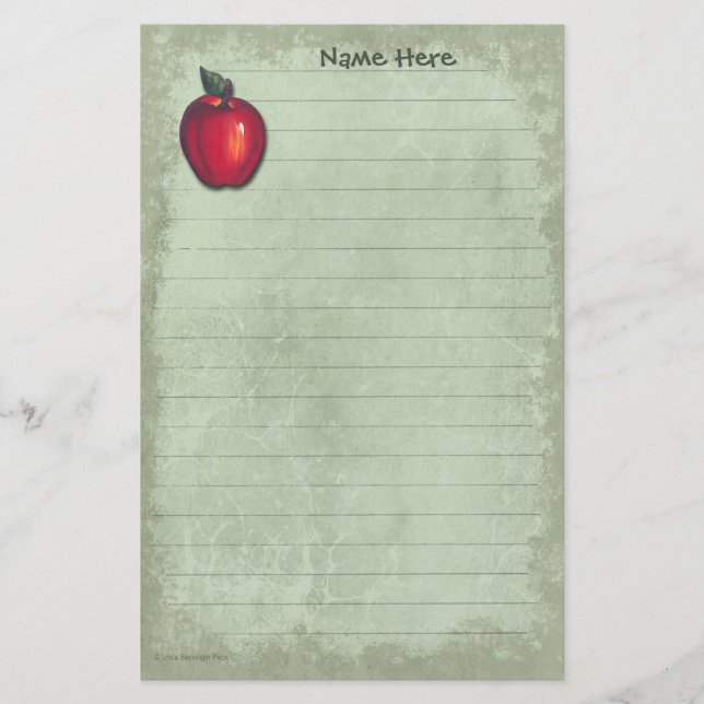 Ljusa röda Apple - grönt Brevpapper (Framsida)