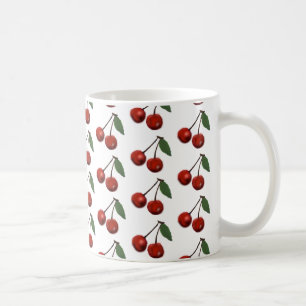 Ljusa röda körsbär kaffemugg