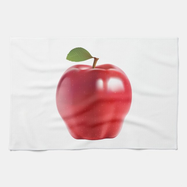 Ljusa röda saftiga läckra Apple Kökshandduk (Horisontell)