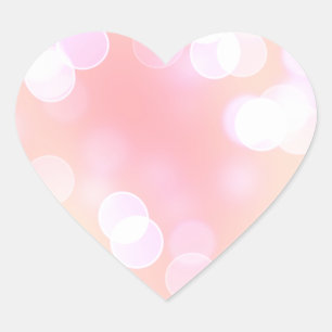 Ljusa rosa Aesthetic Bokeh Mönster Hjärtformat Klistermärke