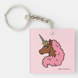 Ljusa rosa Afro Unicorn