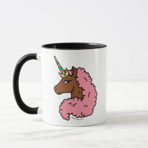 Ljusa rosa Afro Unicorn Mugg