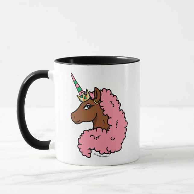 Ljusa rosa Afro Unicorn Mugg (Vänster)