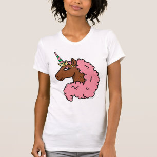 Ljusa rosa Afro Unicorn T Shirt