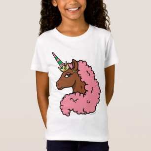 Ljusa rosa Afro Unicorn T Shirt