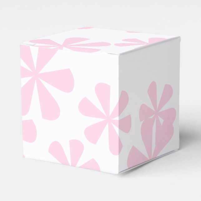 ljusa rosa blommor, vit snyggt presentaskar (Framsidan Sidan)