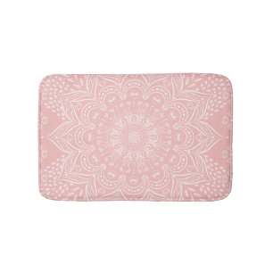 Ljusa rosa Boho Stil Mandala Mönster Badrumsmatta