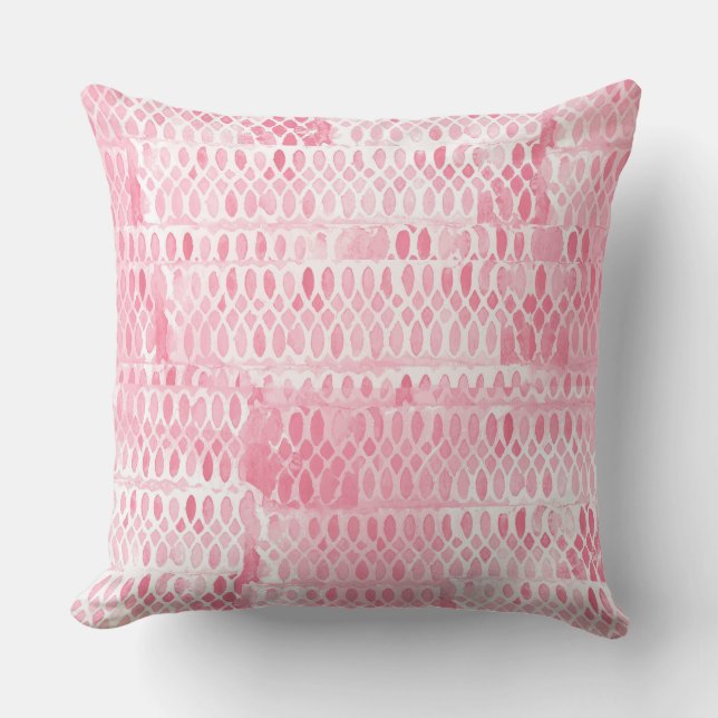 Ljusa rosa Contemporary Snöre Mönster Kudde (Framsida)