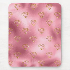 Ljusa rosa diamanter för Foil & Guld Glam Glitter Musmatta