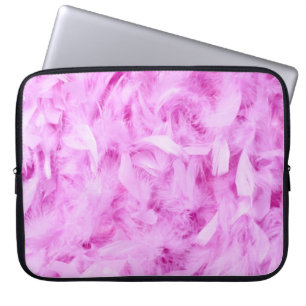 Ljusa rosa fjädrar laptop sleeve