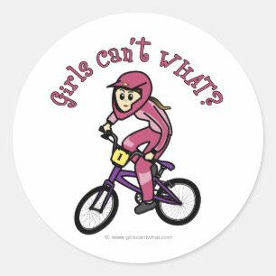 Ljusa rosa flickor BMX Runt Klistermärke