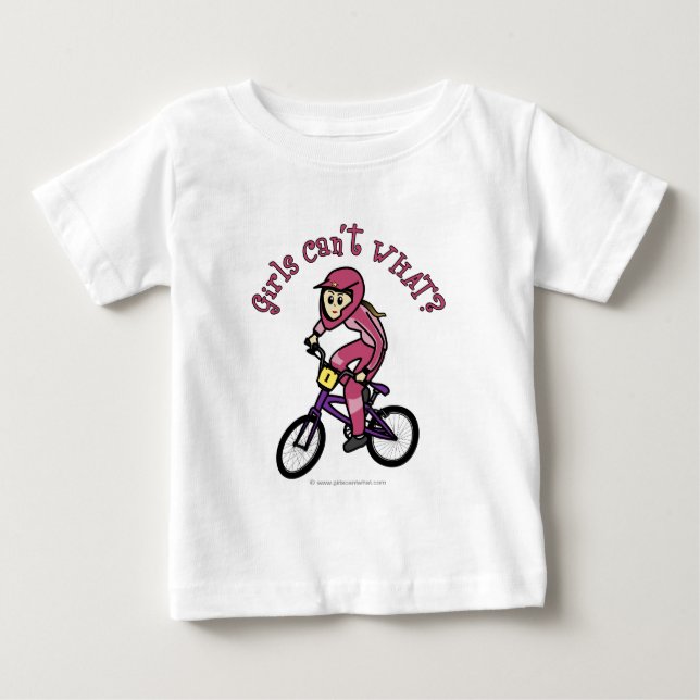 Ljusa rosa flickor BMX Tröja (Framsida)