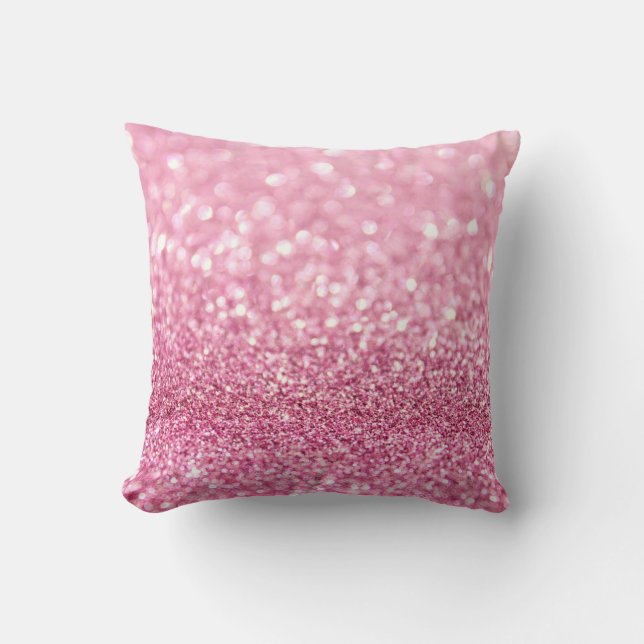 Ljusa rosa Glitter Dekorativ kudde (Framsida)