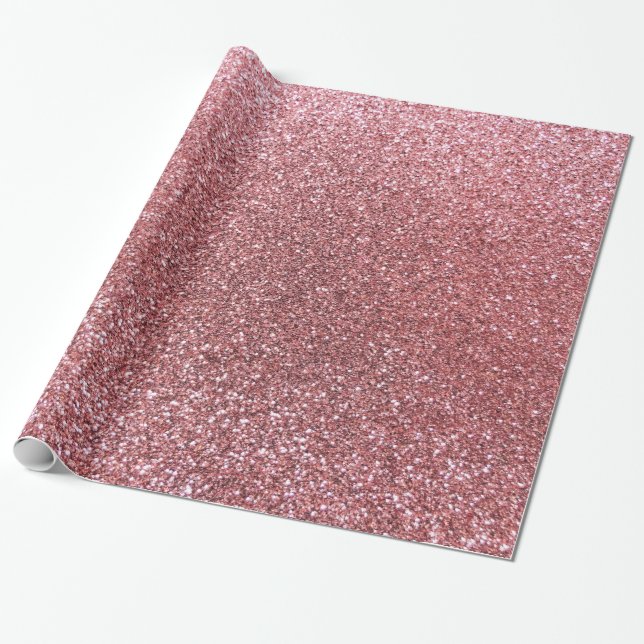 Ljusa rosa glitter presentpapper (Utrullad)