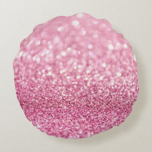 Ljusa rosa Glitter-rundan Dekorativ kudde