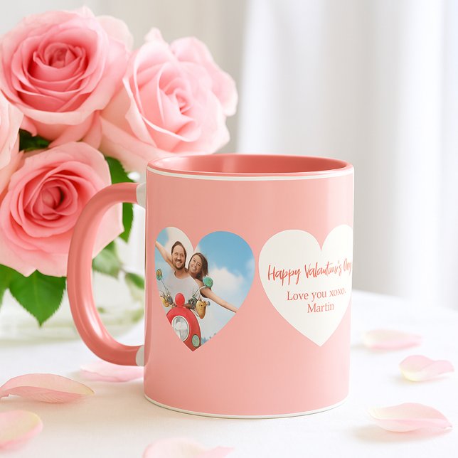 Ljusa rosa hjärtan, foto Alla hjärtans dag Mugg (Skapare uppladdad)